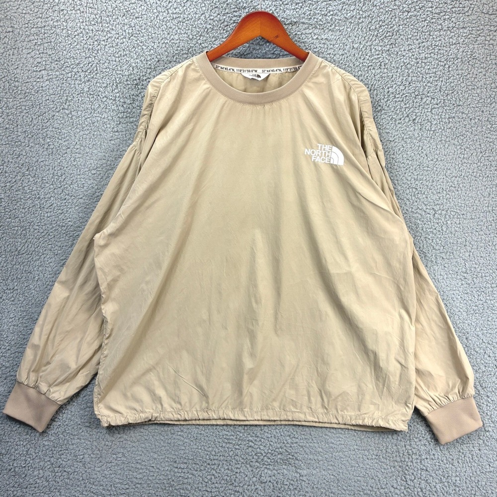 The North Face Pullover Windbreaker Crewneck Mens 2XL Tan Hiking Gorpcore